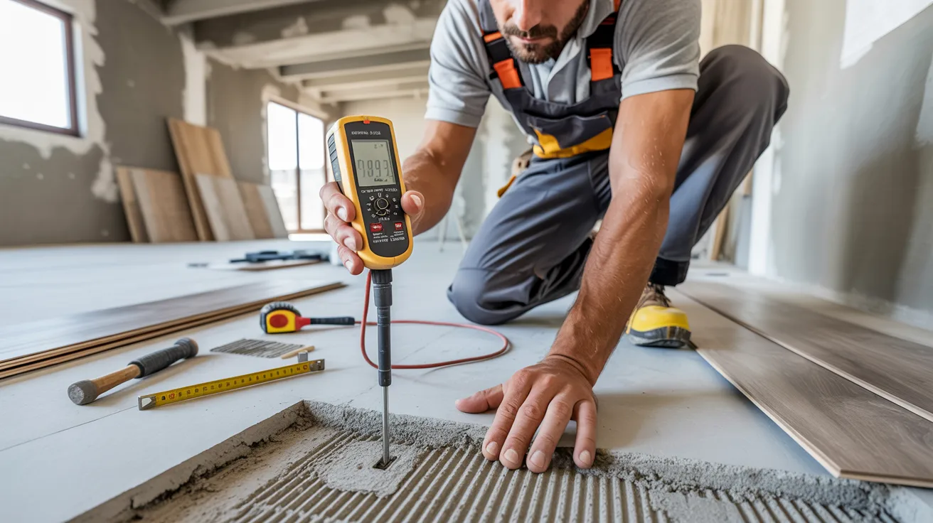 Checking subfloor moisture before installing laminate flooring