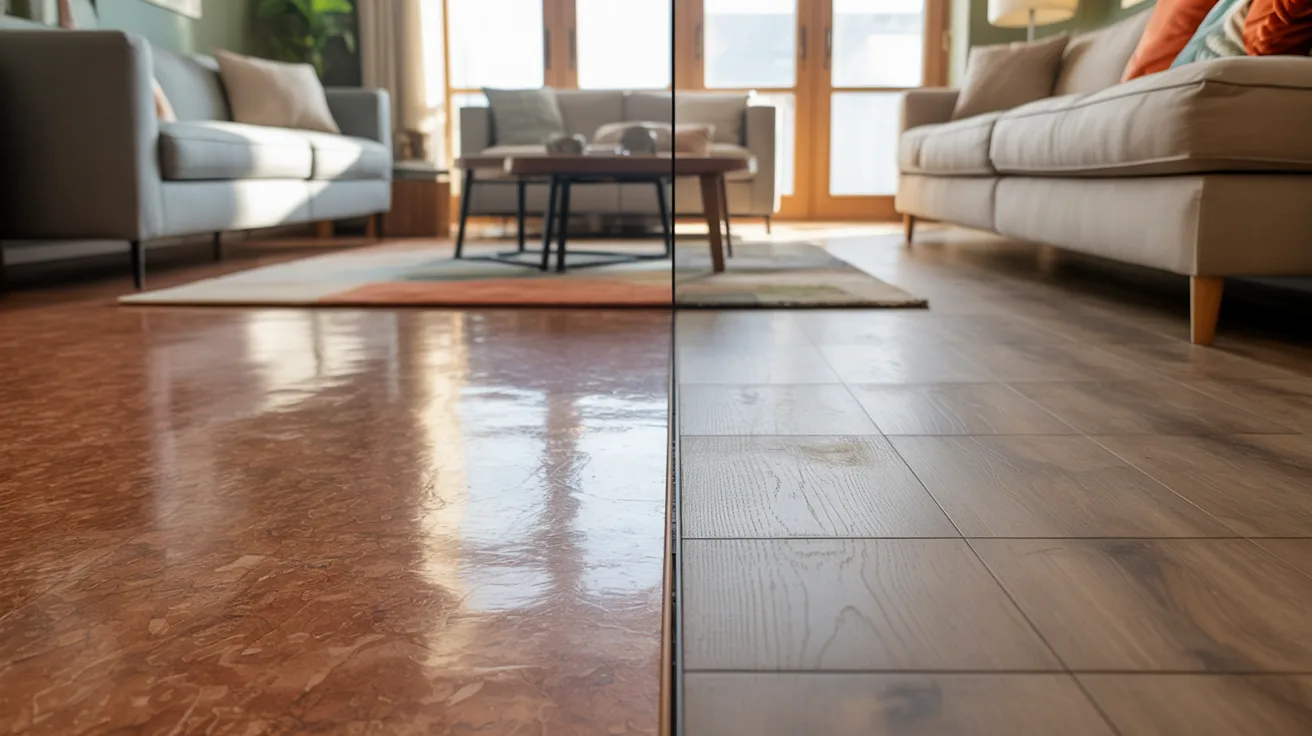 Durability comparison of linoleum and vinyl flooring in a home
